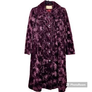 Vintage 70's Purple Faux Fur Coat SZ S